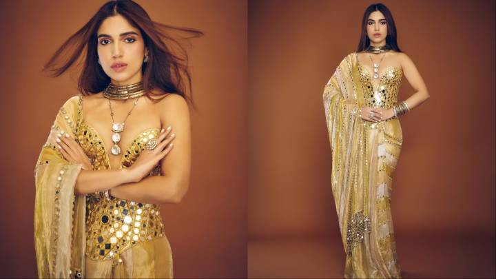 Bhumi Pednekar’s Mirror-Work Saree Magic Brings New Meaning To Shaadi Glamour