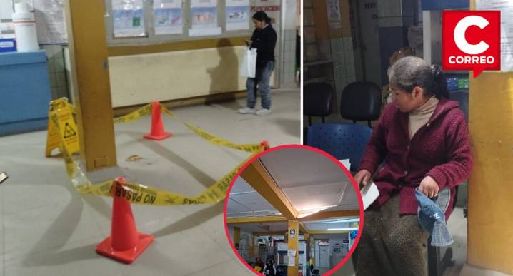 Huancayo: Techo colapsa en centro de salud de Chilca y hiere a madre que esperaba atención (VIDEO)