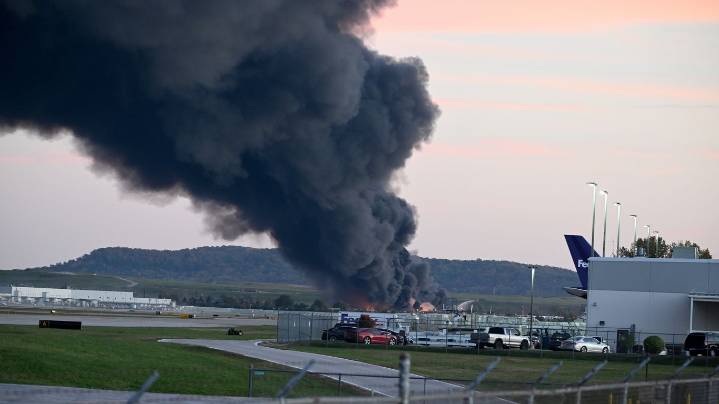 A UPS plane with three crew members crashed after takeoff at the Louisville airport