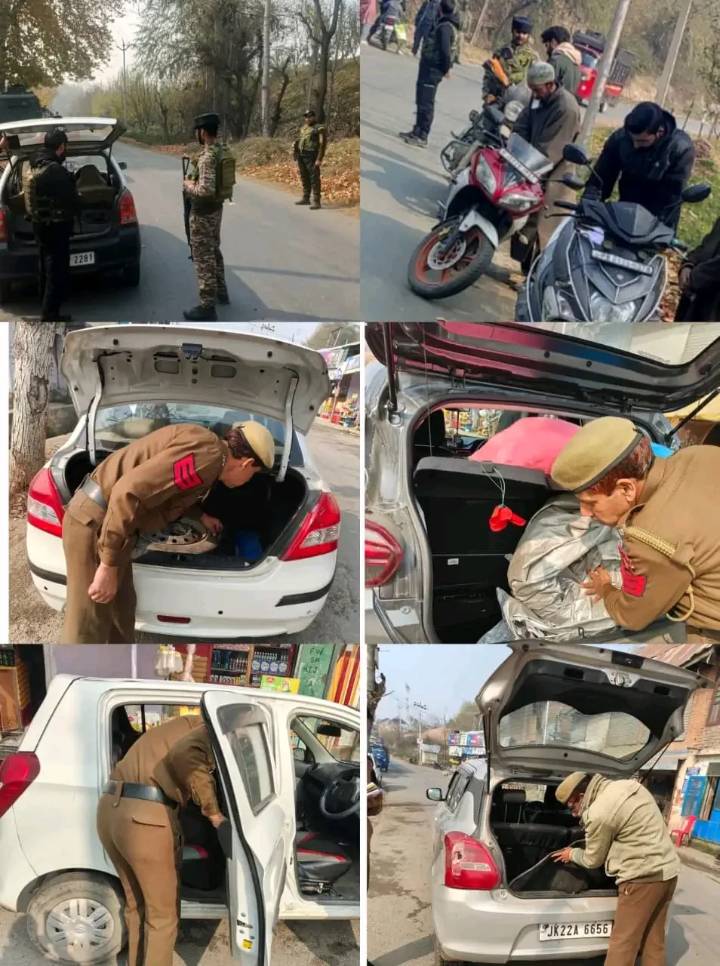 Police intensify searches and vehicle checking drive in Shopian