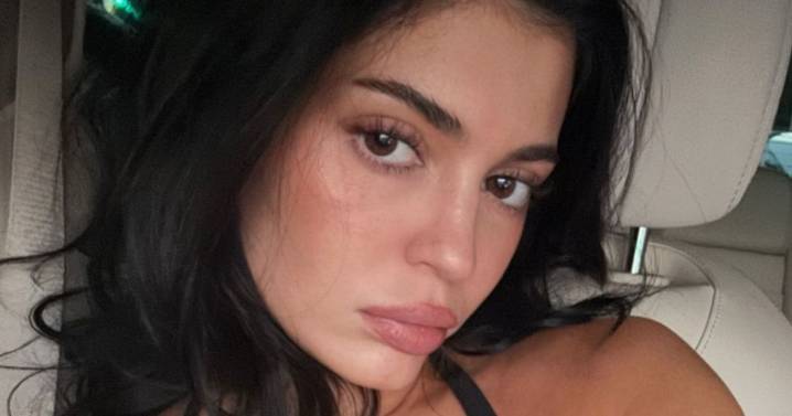 Kylie Jenner Poses With Just Blanket & Pink Rose