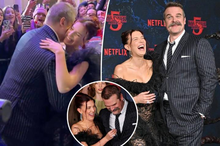 Millie Bobby Brown praises David Harbour at 'Stranger Things' premiere -- as body language expert cries 'overkill'