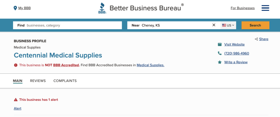 BBB warns about Denver medical supply company