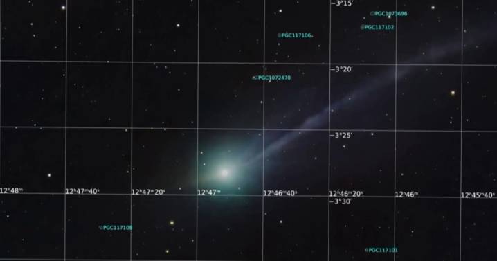 Astrophotographer captures 3I/ATLAS passing by galaxy