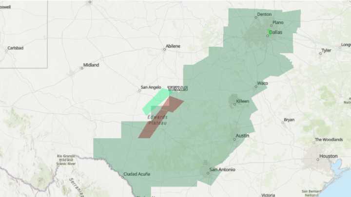 Mapa de las zonas bajo riesgo de inundaciones en Texas