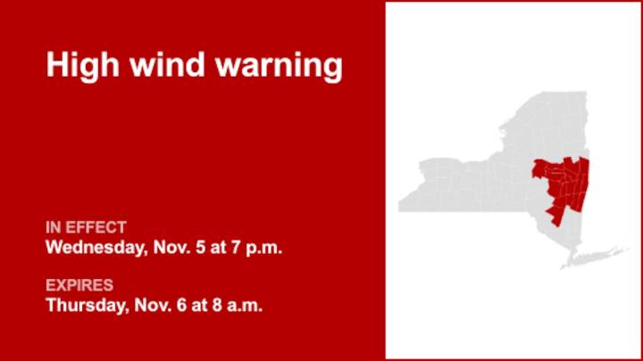 NY weather: High wind warning affecting New York until Thursday morning