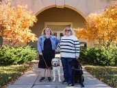 Twins celebrate new beginnings with guide dogs Valley and Wrenley