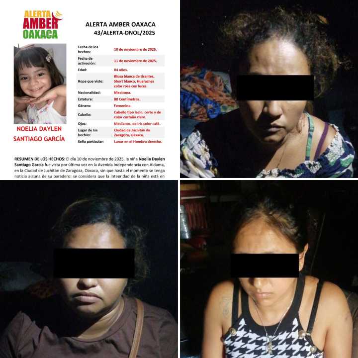 Hallan sin vida a la pequeña Noelia Daylen, en Juchitán, #Oaxaca; detienen a tres mujeres por su desaparición