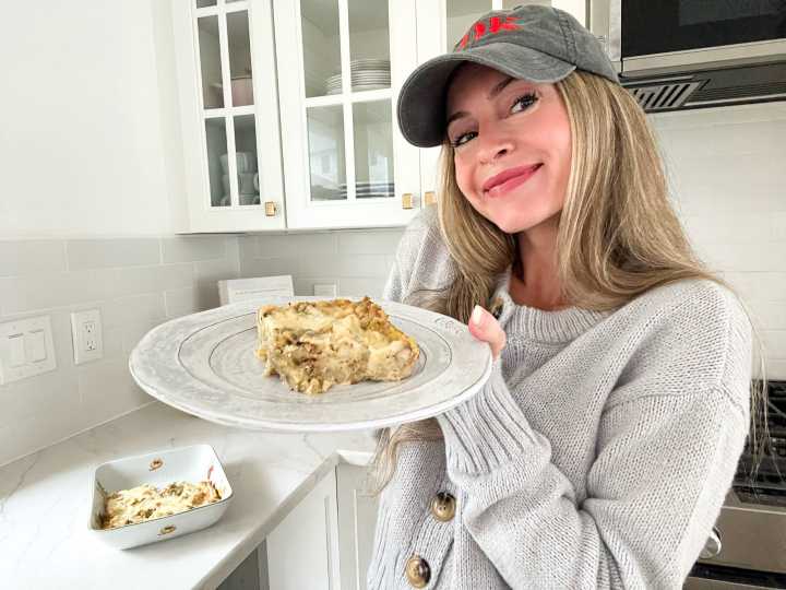 My mom's 'brunch bake' is the easiest way to use leftover stuffing. We look forward to eating it every year.