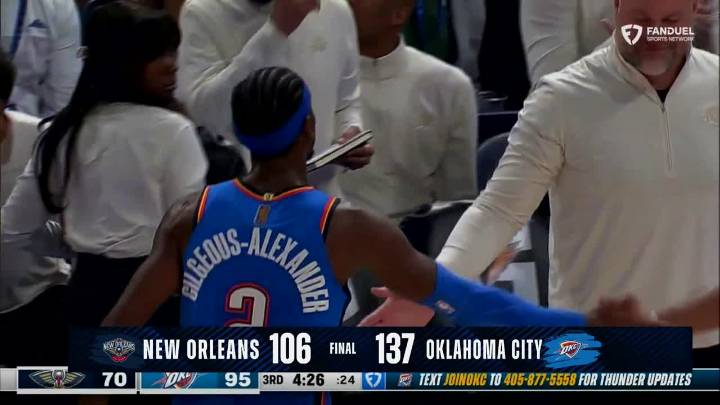 Thunder overtake the Pelicans to a 7