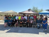 Sara Pérez Cantú escucha a vecinos de Valle del Riel en Frontera