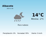 Predicción meteorológica: Albacete, 28 de Noviembre de 2025