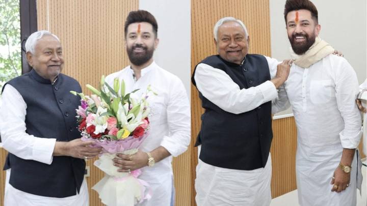 Chirag Paswan Meets Nitish Kumar As NDA Sweeps Bihar Polls, Dodges Question On CM Face