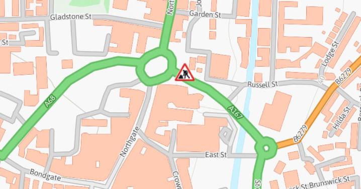 Major Darlington roads closed or traffic controls in place