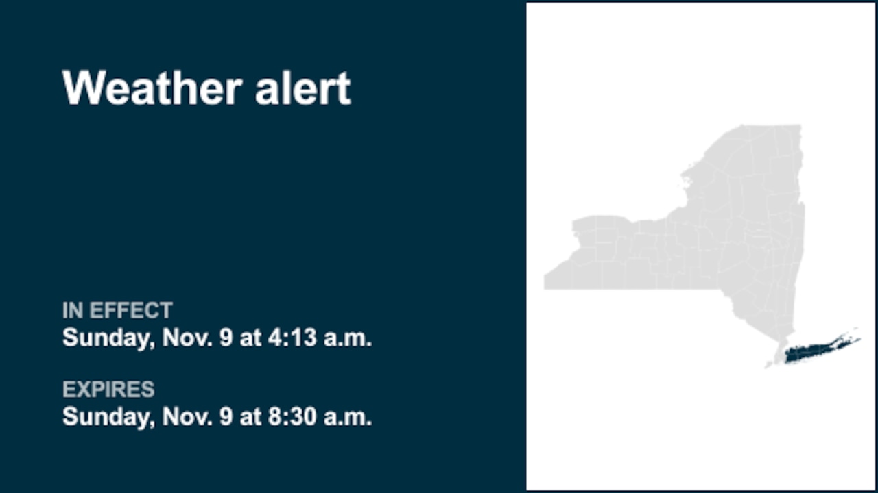 NY weather: Weather alert affecting Suffolk and Nassau counties until Sunday morning