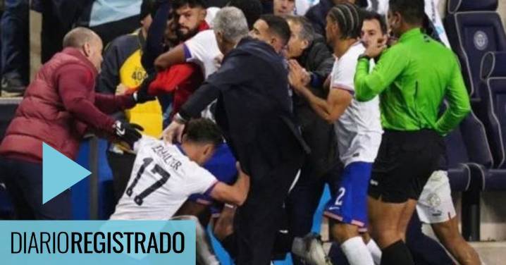 Piñas, sangre y un final descontrolado: las imágenes del escandaloso partido entre Estados Unidos y Paraguay: