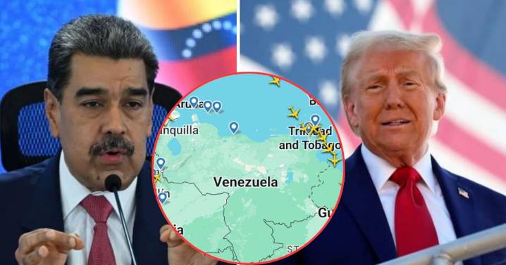 Mapa aéreo muestra cielos vacíos sobre Venezuela mientras el gobierno de Maduro rechaza la advertencia de Trump de “cerrar totalmente” su espacio aéreo