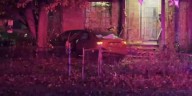 Scene video: One hospitalized after car crashes into yard near Midtown Omaha