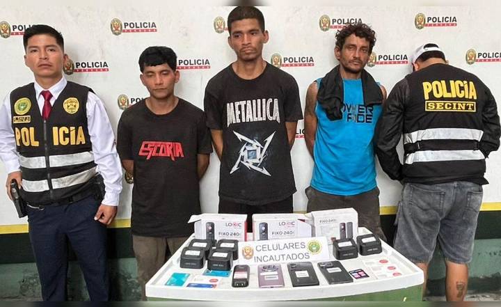Iquitos: detienen a tres sospechosos del robo de celulares valorados en 25 mil soles