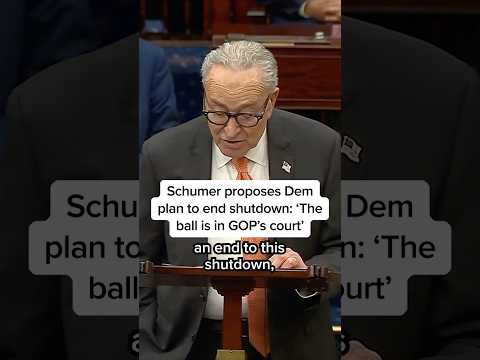 Schumer proposes Dem plan to end shutdown: 'The ball is in GOP's court'