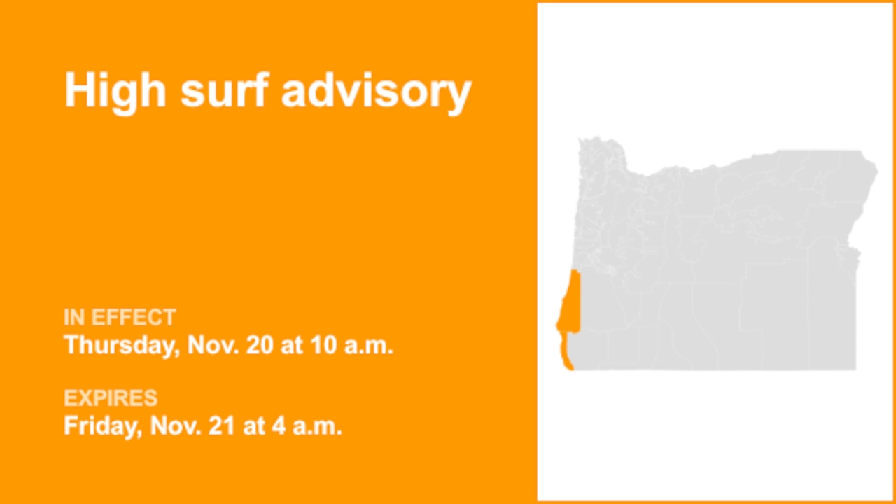 High surf advisory for South Central Oregon Coast and Curry County Coast for Thursday and Friday