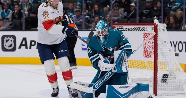 Celebrini scores 10th goal as Sharks top Panthers 3