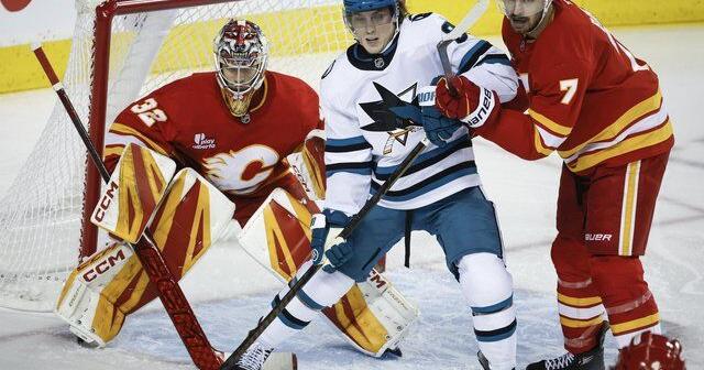 Wolf posts 16-save shutout, Calgary Flames blank San Jose Sharks 2
