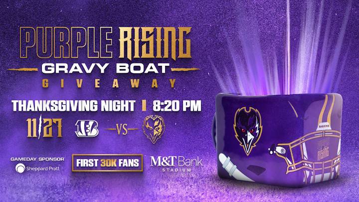 Ravens to Give Away Gravy Boats at Thanksgiving Game vs. Bengals