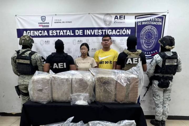 Aseguran más de 52 kilos de droga y detienen a pareja en la colonia México 68