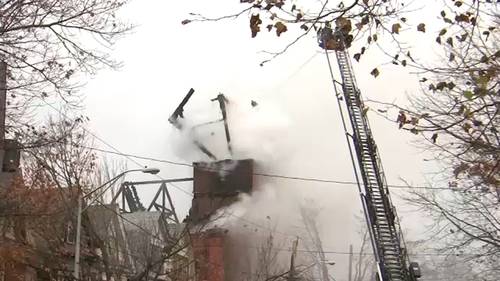 Steeple collapses as firefighters battle blaze at vacant church in Pottstown, Montgomery Count