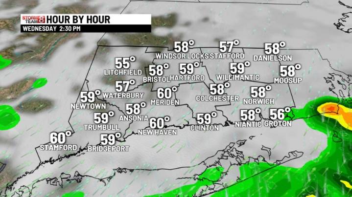 Rain ends overnight, mostly cloudy with a scattered shower Wednesday & very mild!