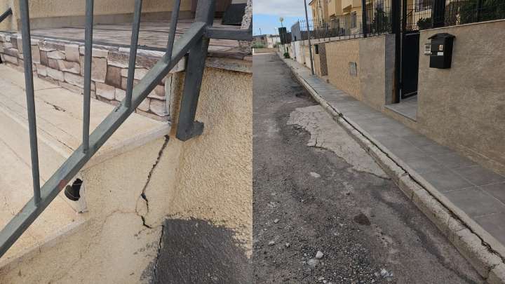 Vecinos de La Hoya (Lorca) piden celeridad para solucionar las filtraciones de agua en sus casas