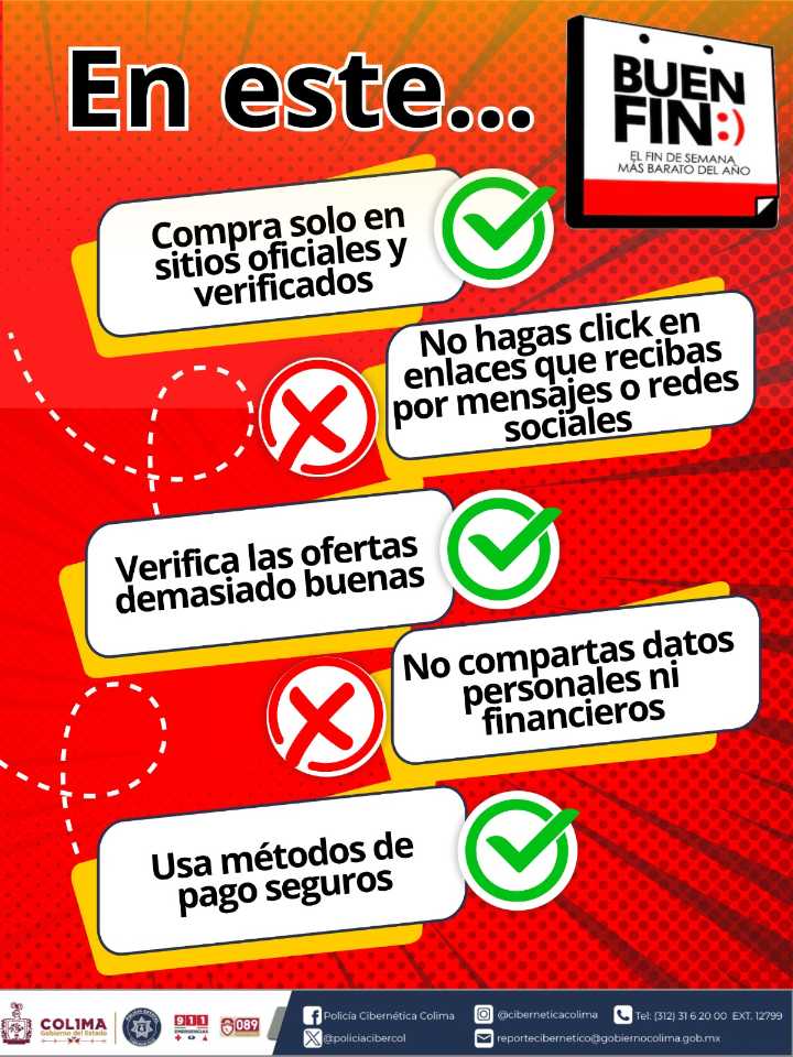 Policía Cibernética de Colima emite recomendaciones para evitar fraudes durante el Buen Fin