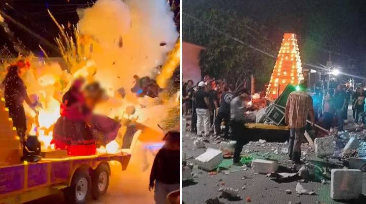 VIDEO | Confirman 10 lesionados tras explosión de carro alegórico en Mazatepec