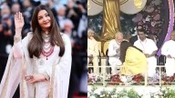 Aishwarya Rai Touches PM Narendra Modi's Feet At Sri Sathya Sai Baba’s Birth Centenary Celebration