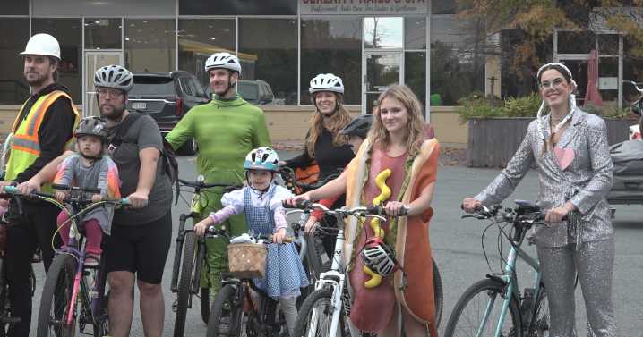 Halloween bike ride through Charlottesville
