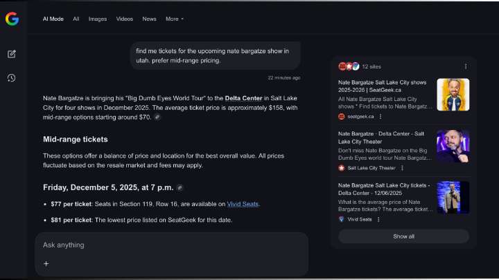 Google's AI Mode Can Now Arrange Your Appointments and Event Tickets