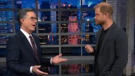 Prince Harry Jokes About Donald Trump with Stephen Colbert