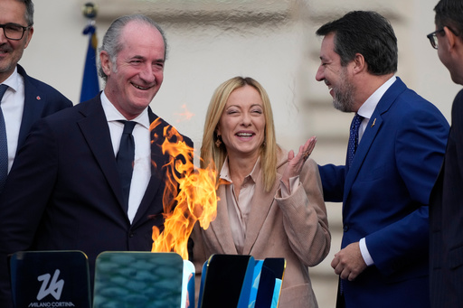 Cauldron for Milan Cortina Winter Olympics lit at Italy's presidential palace with 2 months to go