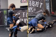 Female UFC fighter accidentally knocks out male sparring partner as Conor McGregor and Alex Pereira left stunned