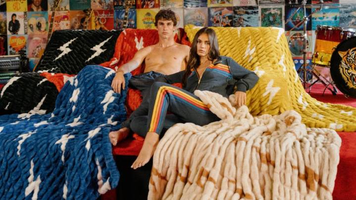 Lola Blankets, Aviator Nation Collaboration on Cozy Blanket Capsule
