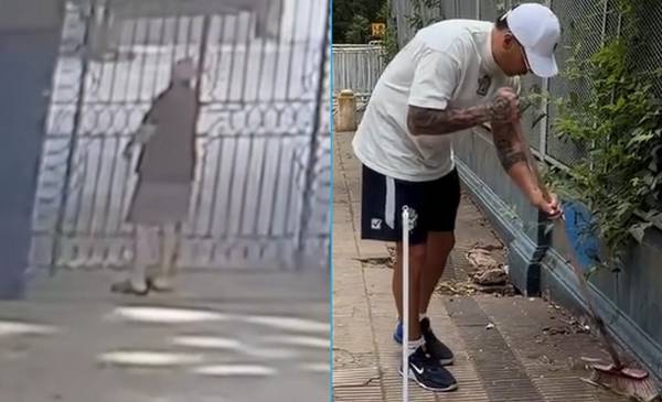 VIDEO. "Nosotros nos cubrimos": Toto Pueblo barrió el Bosque tras la aparición de sal en los alrededores del estadio