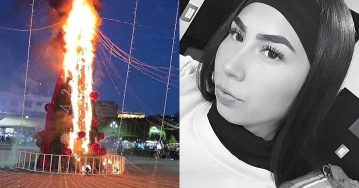 Indignación en Zitácuaro: queman árbol de Navidad tras la muerte de Ángeles Esquivel