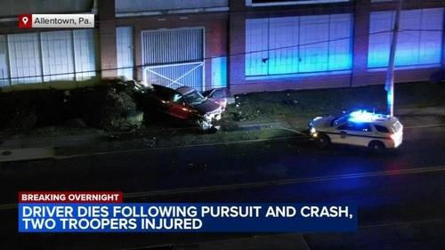 Driver dead, troopers injured following police pursuit in Allentown