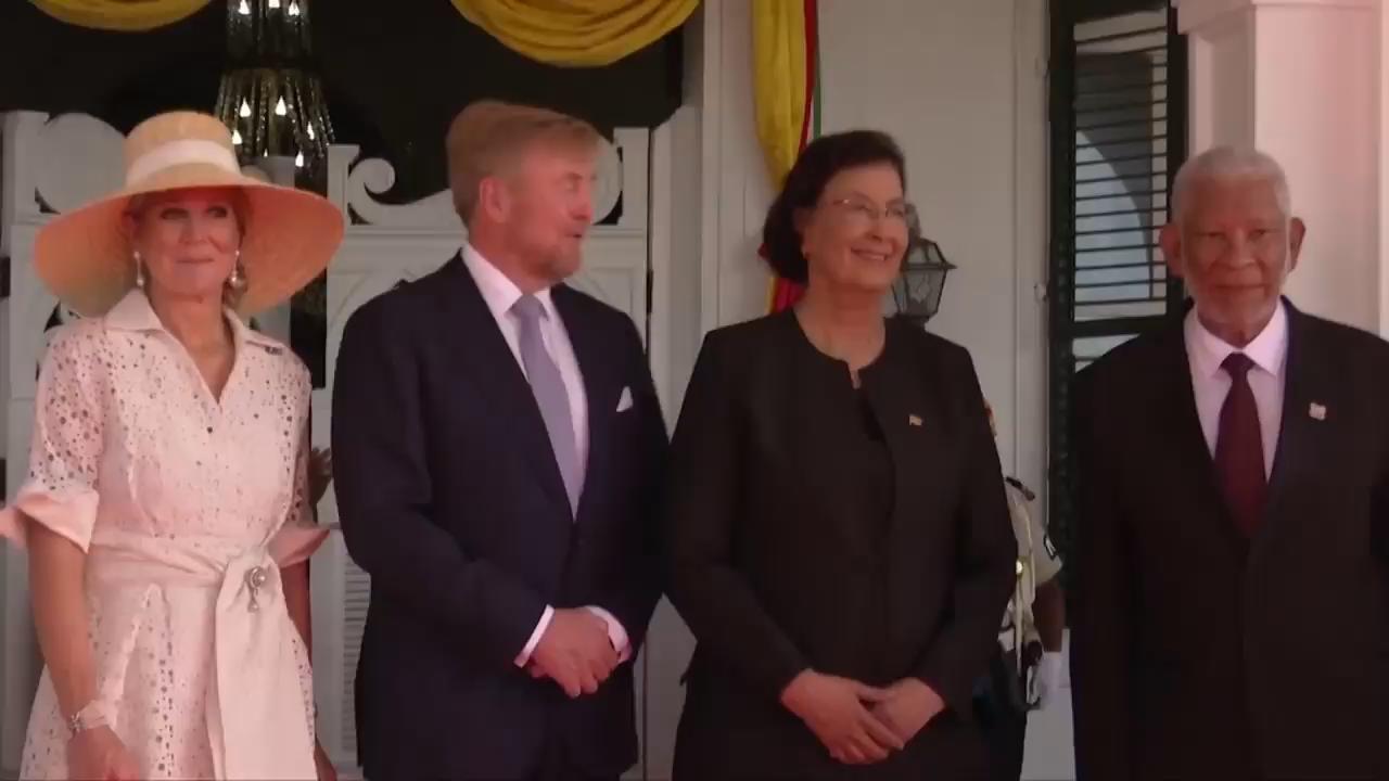 Dutch royals visit Suriname to help celebrate country's 50th anniversary of independence