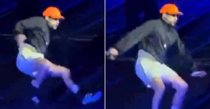 Bad Bunny cae aparatosamente durante su concierto en México y queda tendido en el suelo