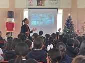 Imparte GOECHI plática sobre factores de riesgo y consecuencias de la violencia a estudiantes del Instituto América