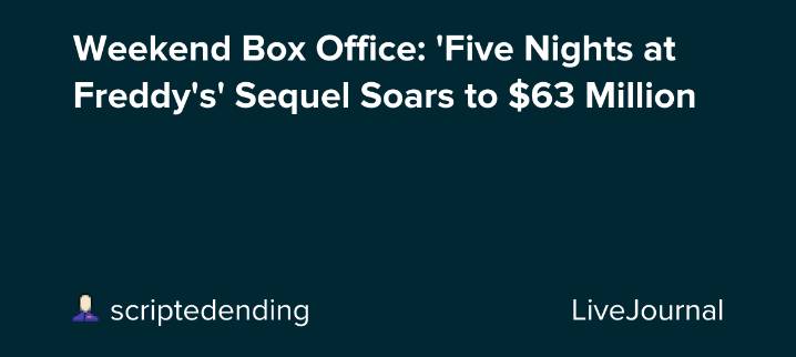 Weekend Box Office: 'Five Nights at Freddy's' Sequel Soars to $63 Million: ohnotheydidnt