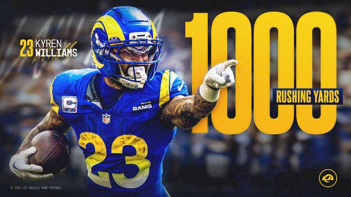 Kyren Williams reaches 1,000 rushing yards for third consecutive season