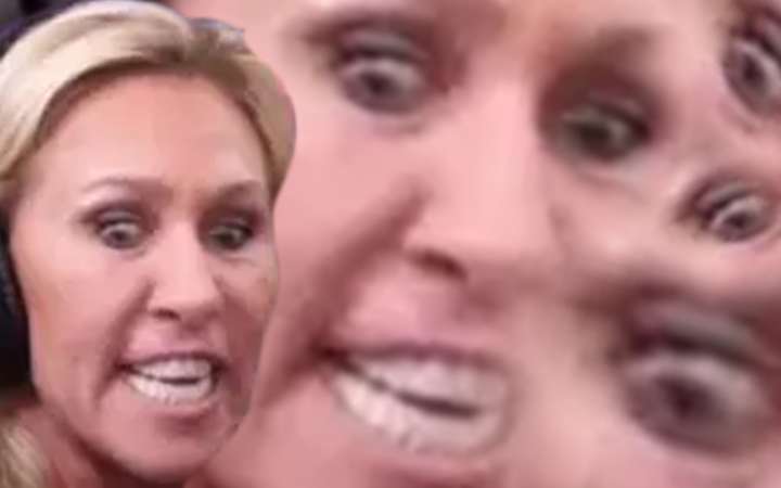 Marjorie Taylor Greene shocked to find face eating leopards demanding her face